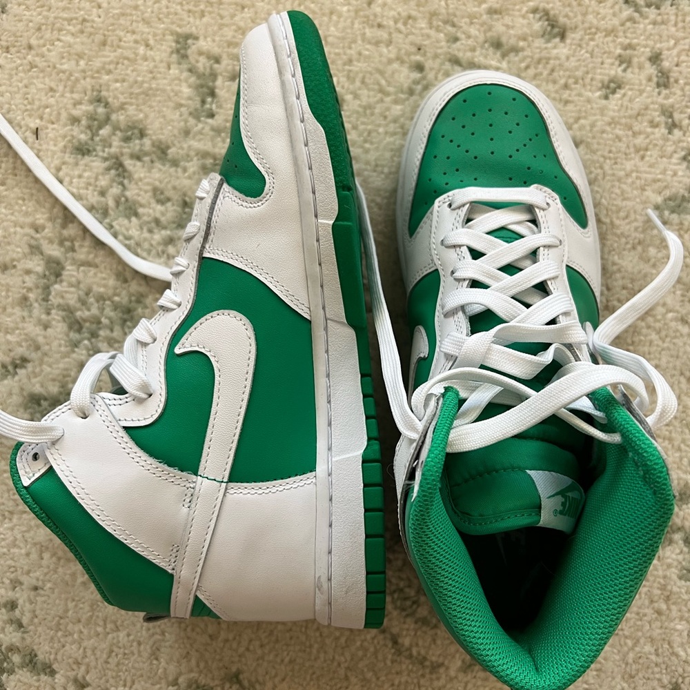 Nike Green and White Sneakers